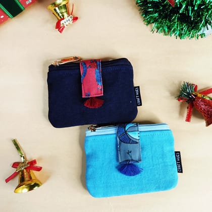 Plain Mini Wallet Combo-Navy-Sky Blue