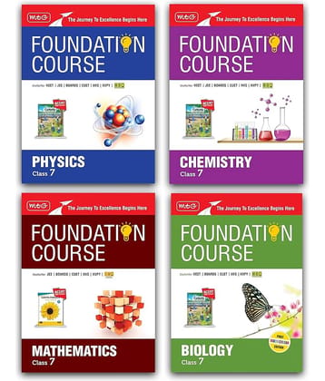 MTG Foundation Course Class 7 Physics, Chemistry, Mathematics & Biology Book (Set of 4 Books) For IIT JEE, NEET, NSO Olympiad, CUET, NVS, KVPY & Board