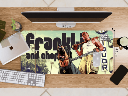 "FRANKLIN AND CHOP-GTA-GAME" Gaming Mousepad- Elevate Your Gaming Experience-Extra Large (42CM X 90CM) / Plane