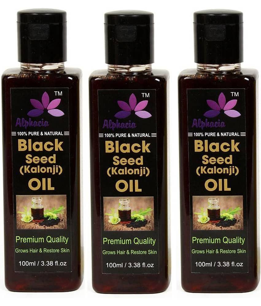 Alphacia 100% Pure & Natural Black seed (Kalonji) Hair Oil & Skin Oil 300 ml Pack of 3