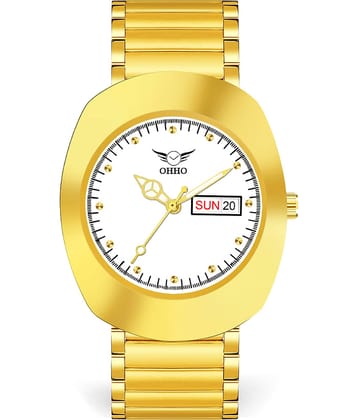 OHHO Gold Stainless Steel Analog Men's Watch