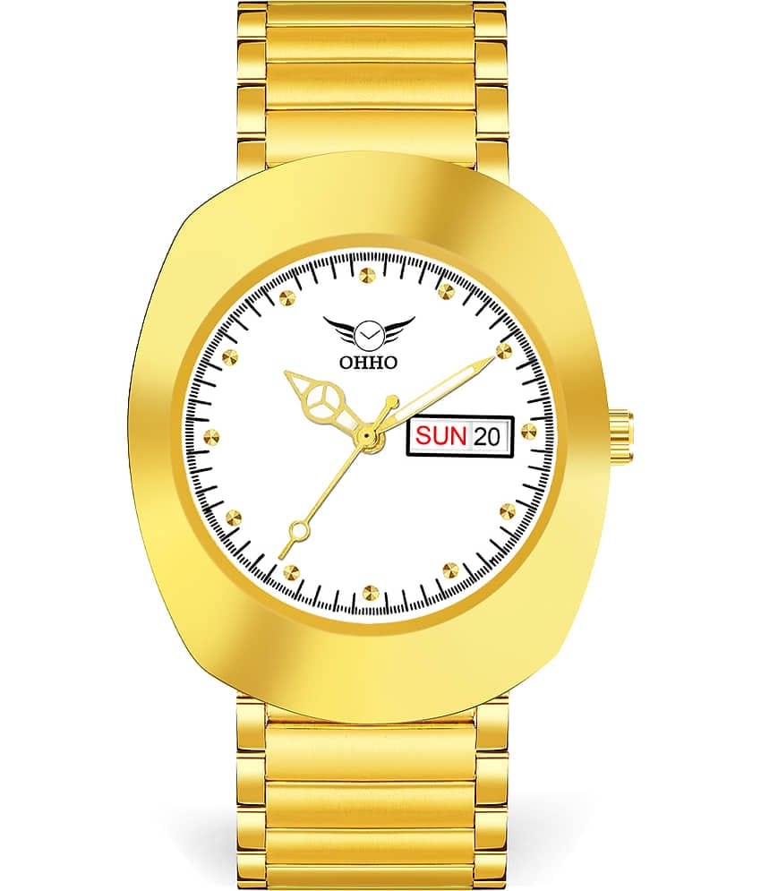 OHHO Gold Stainless Steel Analog Men's Watch