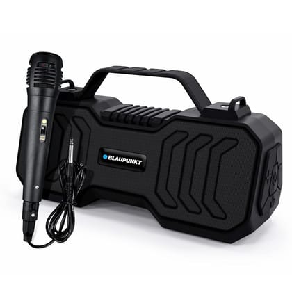 Blaupunkt Atomik BB20 Wireless Bluetooth Party Speaker 20W Karaoke with Mic -Black