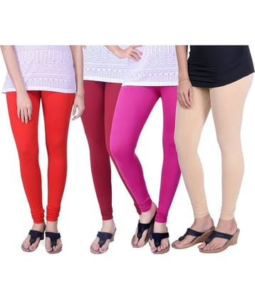 TCG Pack of 4 Girls Cotton Blend Leggings ( Multi )