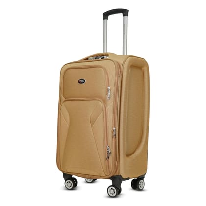 AMERICAN TRAVELLER Touris Bite Medium Trolley Bag, Softside Twill Fabric, 360 Spinner Wheels, Front Pocket, Expandable, Telescopic Handle, Single Unit, Assorted Colours