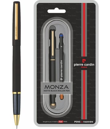 PIERRE CARDIN Monza Matte Black Roller Ball Pen (Blue)