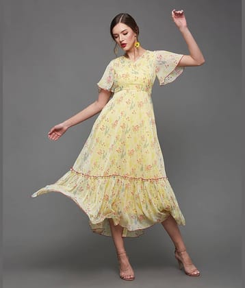 Miss Chase Women Chiffon Printed Fit & Flare Dress ( Multicolor )