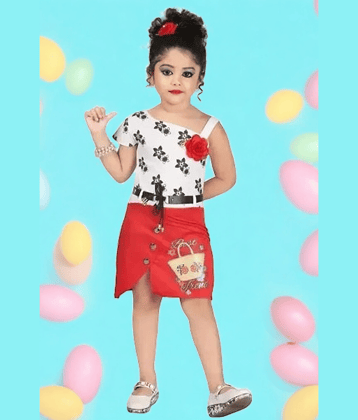 Mullick the designer Crepe A-line Dress For Girls ( Pack of 1 , Red )