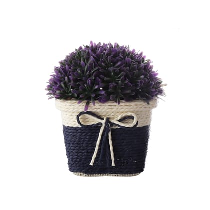 Foliyaj Artificial Plant with Purple Green Leaves|Bonsai Tree|Artificial Flower|with Pot|Home Decor for Living Room Home Office Shop|House|Gift|Decoration