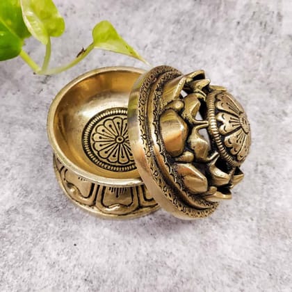 Brass Dhoop Dani - 3.2 inch Height | Traditional Brass Dhoop Dani for Incense Burning