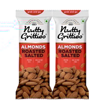 Nutty Gritties Premium California Roasted and Lightly Salted Almonds, 80 gm