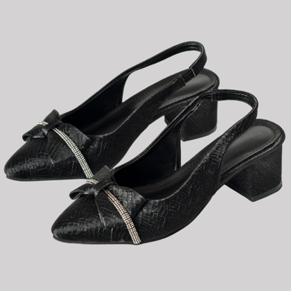 Sparkle Black Bow Heels-35