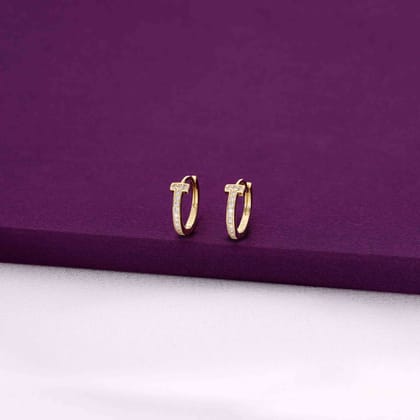 Twilight Sparkle Gold Hoops-White Stone / Gold
