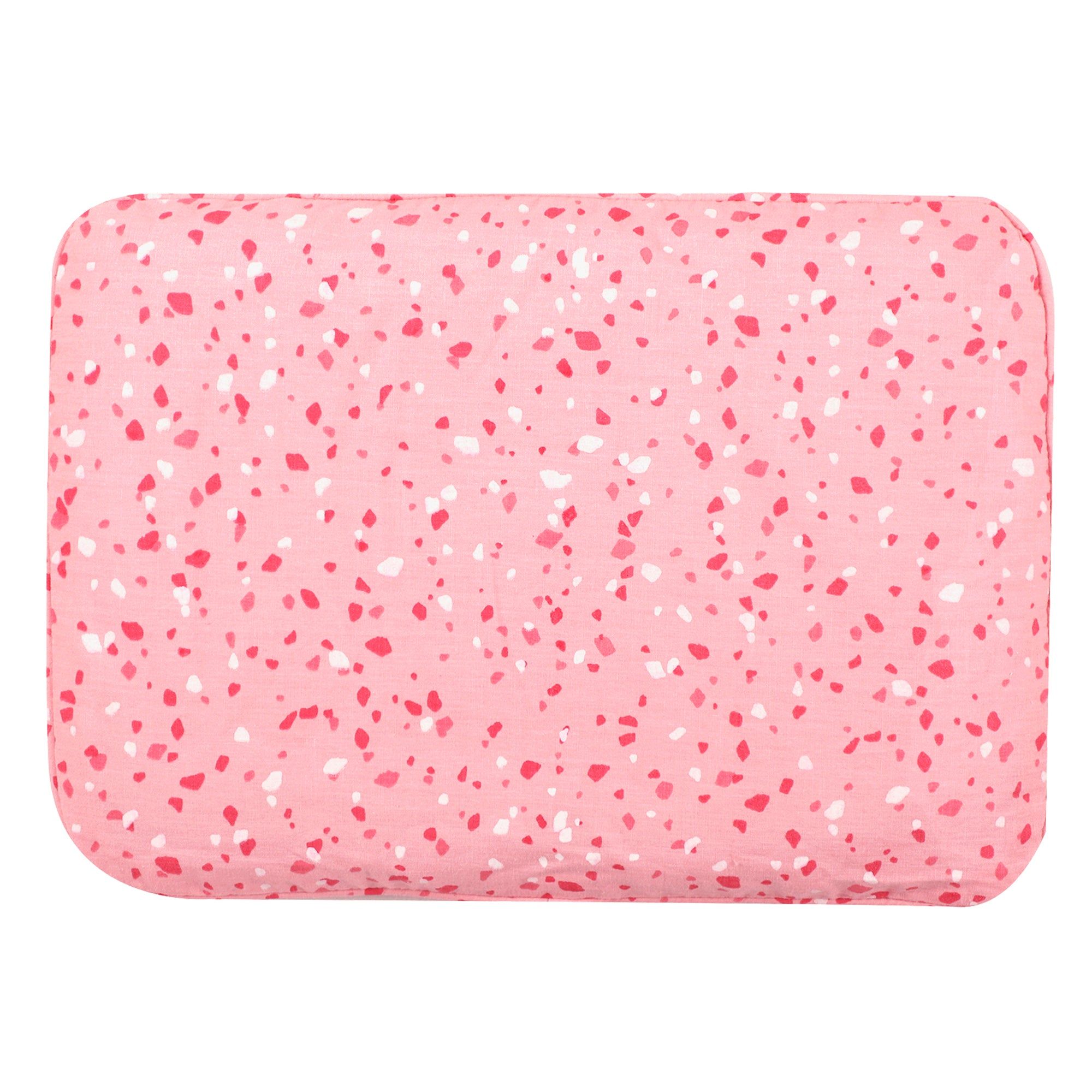 DUSK ROSE TERRAZZO MUSTARD PILLOW COVER AND FILLER SET-COVER WITH FILLER