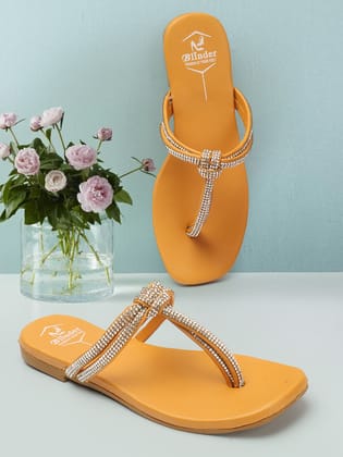 BLINDER Yellow Slippers Flats 9