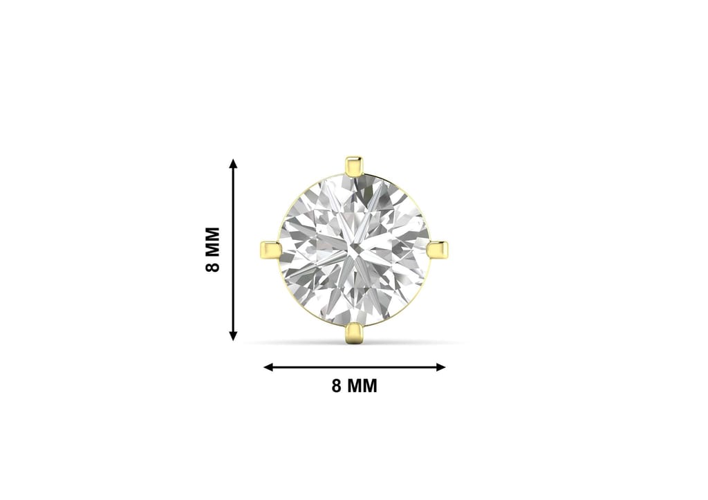 Round Solitaire CZ Ear Stud For Him (1 Pc Only)