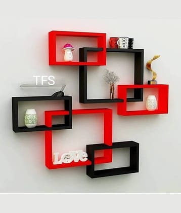 TFS Floating Shelves Red MDF - Pack of 1