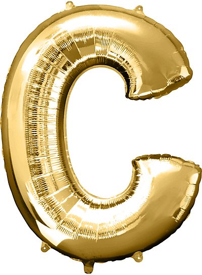 Alphabet C Golden Foil Balloon - Helium Or Air Filled - 40 inches - 1PC