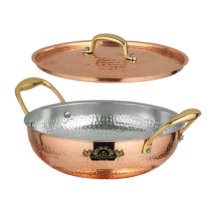 Pure Copper Karhai For Frying And Cooking Premium Finish-2 litres