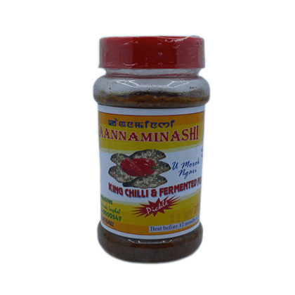 King Chilli and fermented fish pickle | Ngari-Umorok Achaar | Spicy Chutney - 250 gm