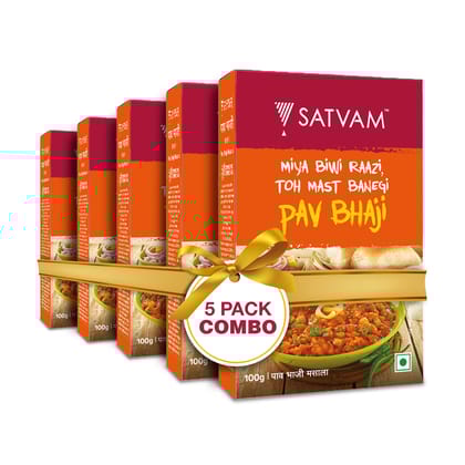 Satvam Pav Bhaji Masala (5*100g)|(Pack of 5)