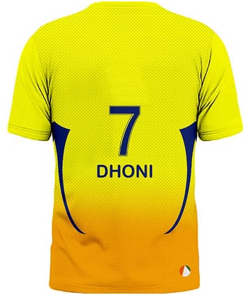 THE BLAZZE Sports India IPL Cricket Team T Shirt Jersey For MensFor Chennai CSK Dhoni 7