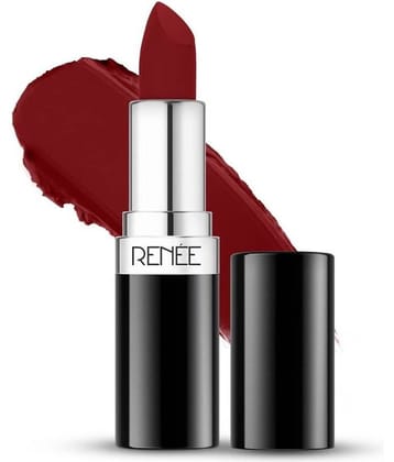 RENEE Stunner Matte Lipstick, Red Hawt,Enriched with Vitamin E & Hyaluronic Acid, 4 Gm