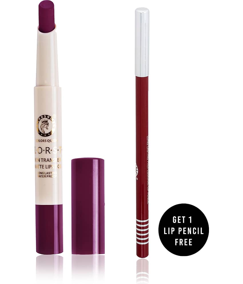 Colors Queen Kiss Proof Matte Lipstick Wine Pack of 2 2.1 g