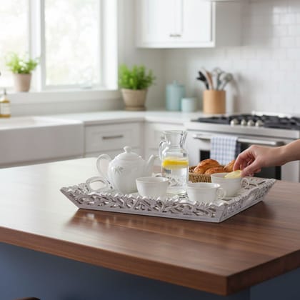 Solid Wood Serving Tray with Handles | Kitchen - Hospitality Tray