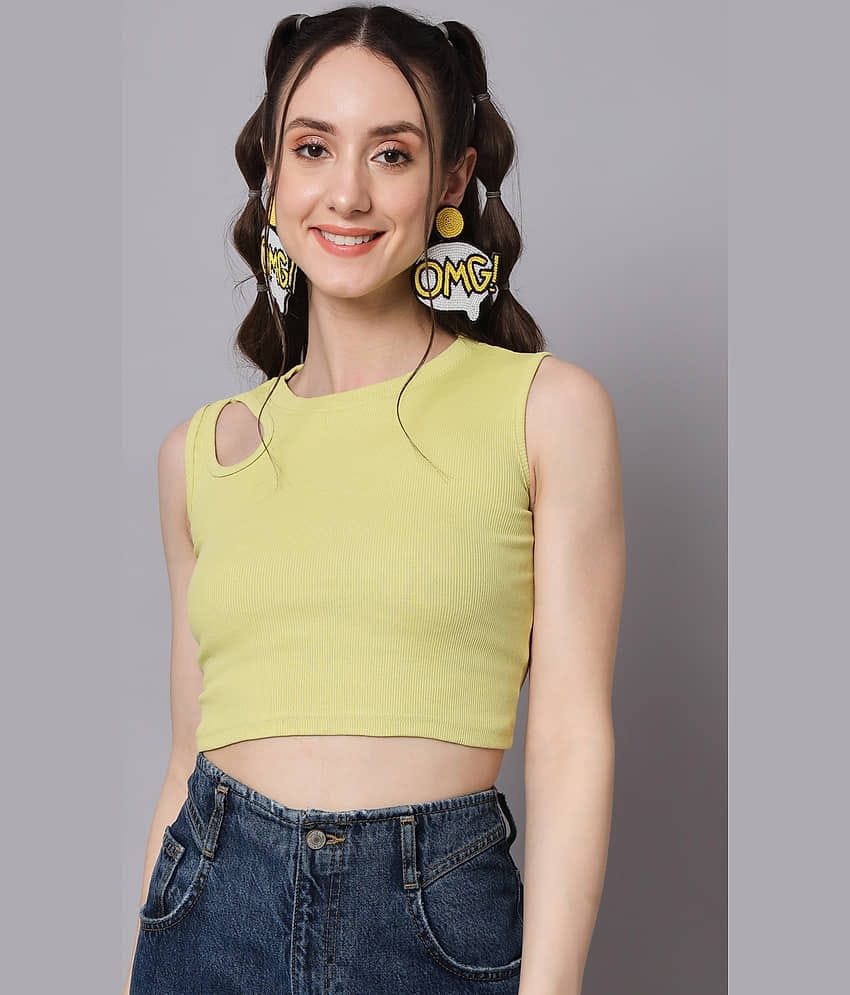 The Dry State Women's Cotton Crop Top ( Green )