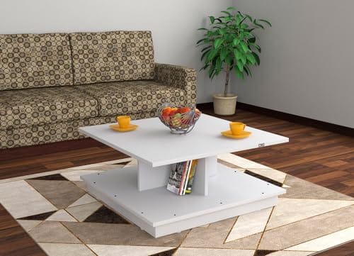 DAS Freya Engineered Wood Coffee Table for Living Room- Frosty White