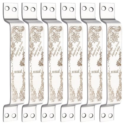 BUCKLLER Stainless Steel Door & Cabinet Handles, Knobs Handles-Size-6 Inch-6 Pcs-Laser Printed Design-SSL05