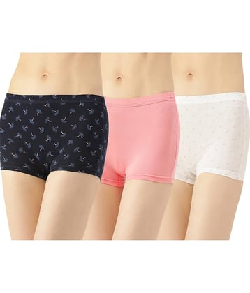 Leading Lady Pack of 3 Cotton Women's Boy Shorts ( Multi Color )