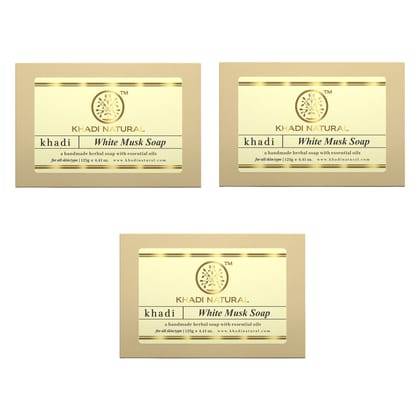 Khadi Natural Herbal White Musk Soap Combo Pack Of 3 – 125gm Each