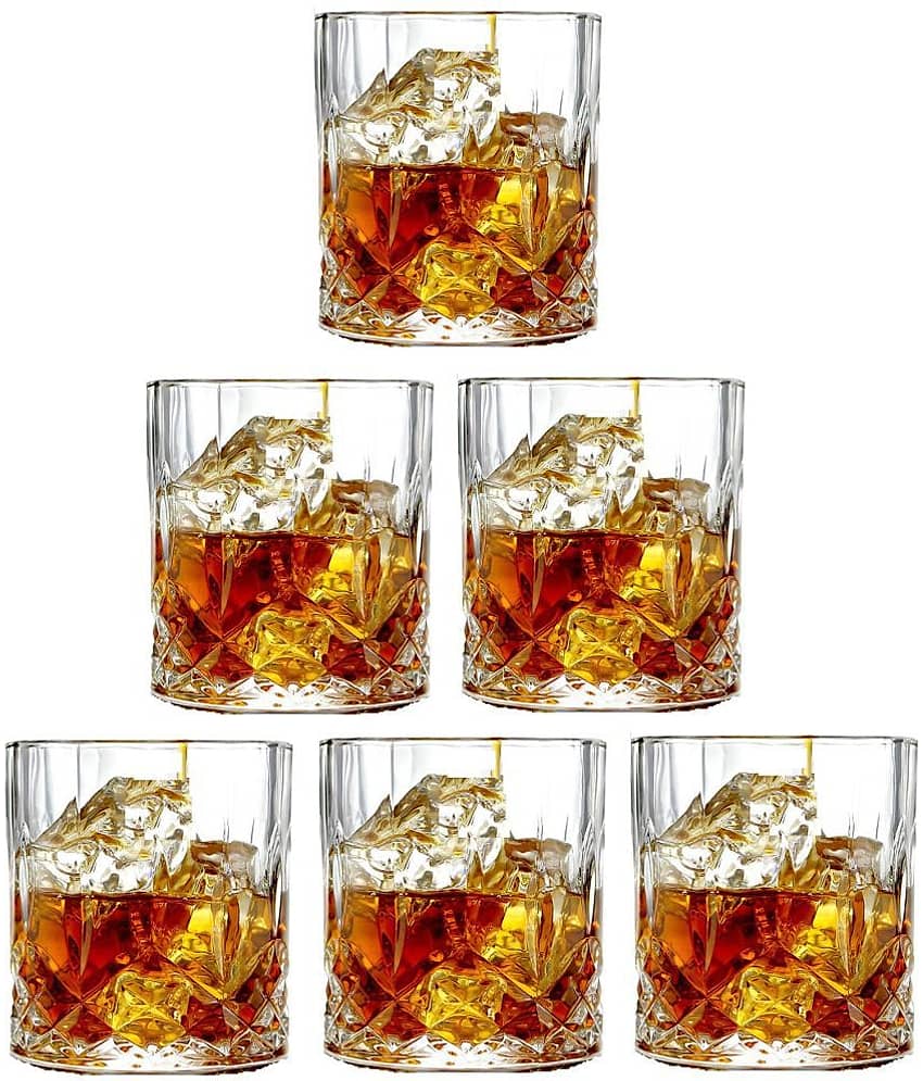 Somil E_FNGlass-G6 Glass Whiskey Glasses 200 ml ( Pack of 6 )