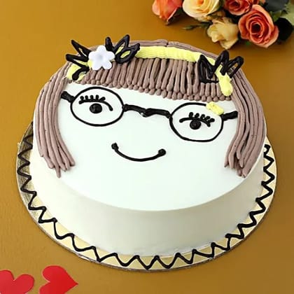 Cute Girl Chocolate Cake Half Kg
