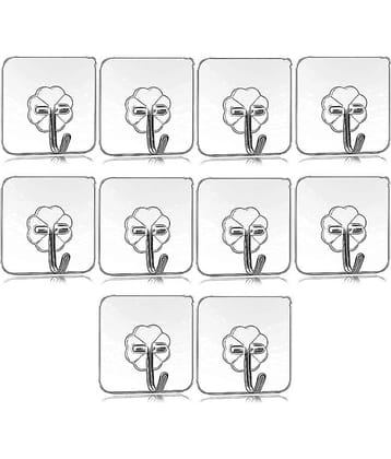 Self Adhesive PVC Flower Wall Hooks (Pack of 10)