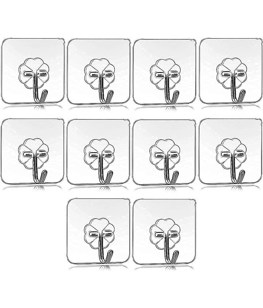 Self Adhesive PVC Flower Wall Hooks (Pack of 10)
