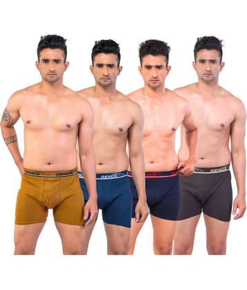 Renox Pack of 4 Cotton Trunks For Men's ( Multicolor )