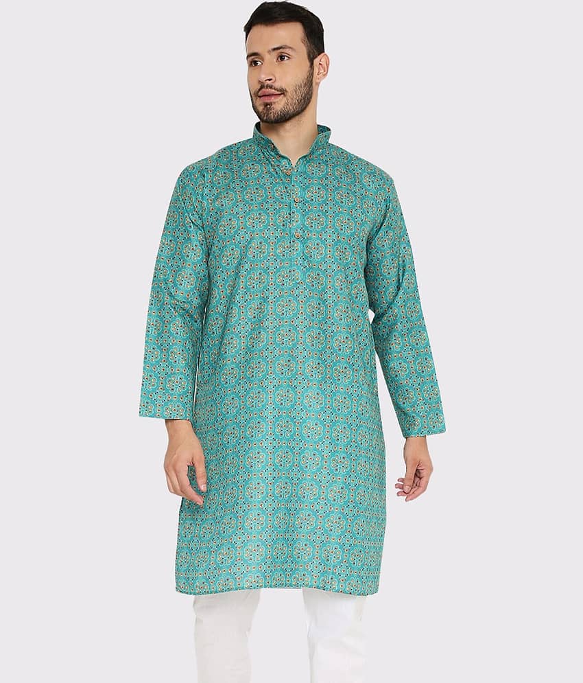 Maharaja - Green Linen Men's Regular Kurta ( Pack of 1 )
