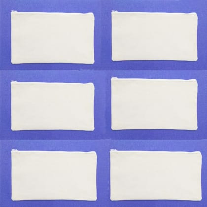 Canvas Pencil Pouch Set of 6 Pcs