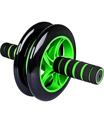 AB Wheel Double Wheel Anti Skid Double Wheel AB Roller for Abdominal Stomach ab excersice equipment abs workout equipment (Green ) Pack of 1