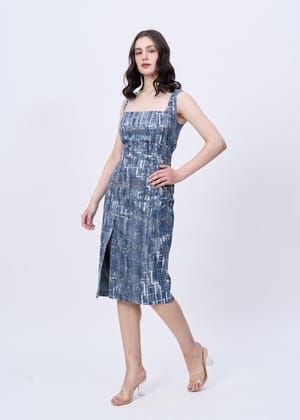 Seinna (sequins denim dress)-Blue / XS