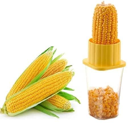Corn Cutter Stainless Steel Corn Peeler & Kernel Remover, Durable, Easy-to-Use, Ideal for Fresh Corn on The Cob, Salads, and Recipes