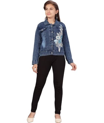Aarika Girls Denim Denim Jackets For ( Pack of 1 , Denim Blue )