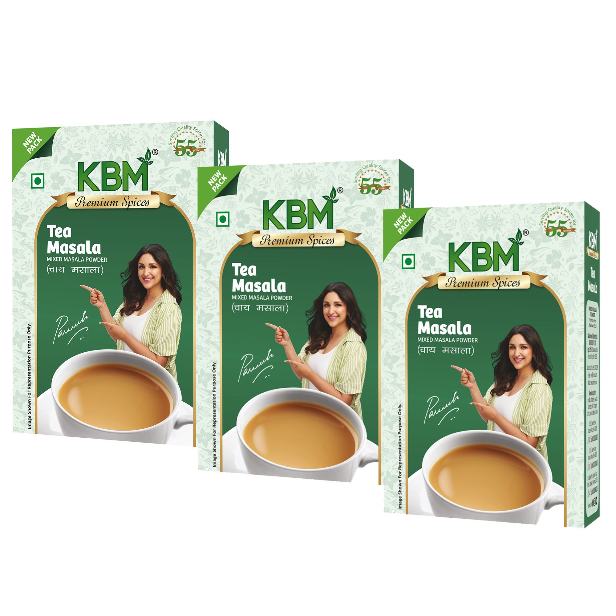 KBM Premium Spices Tea Masala, 25 gm - Pack of 3