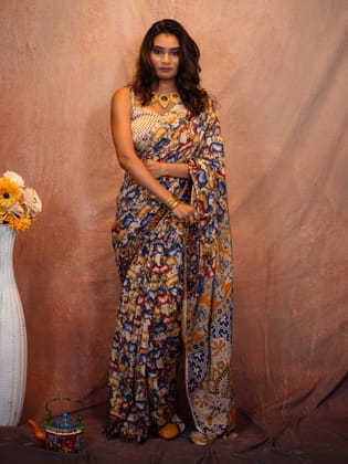 Dhenu silk kalamkari Saree