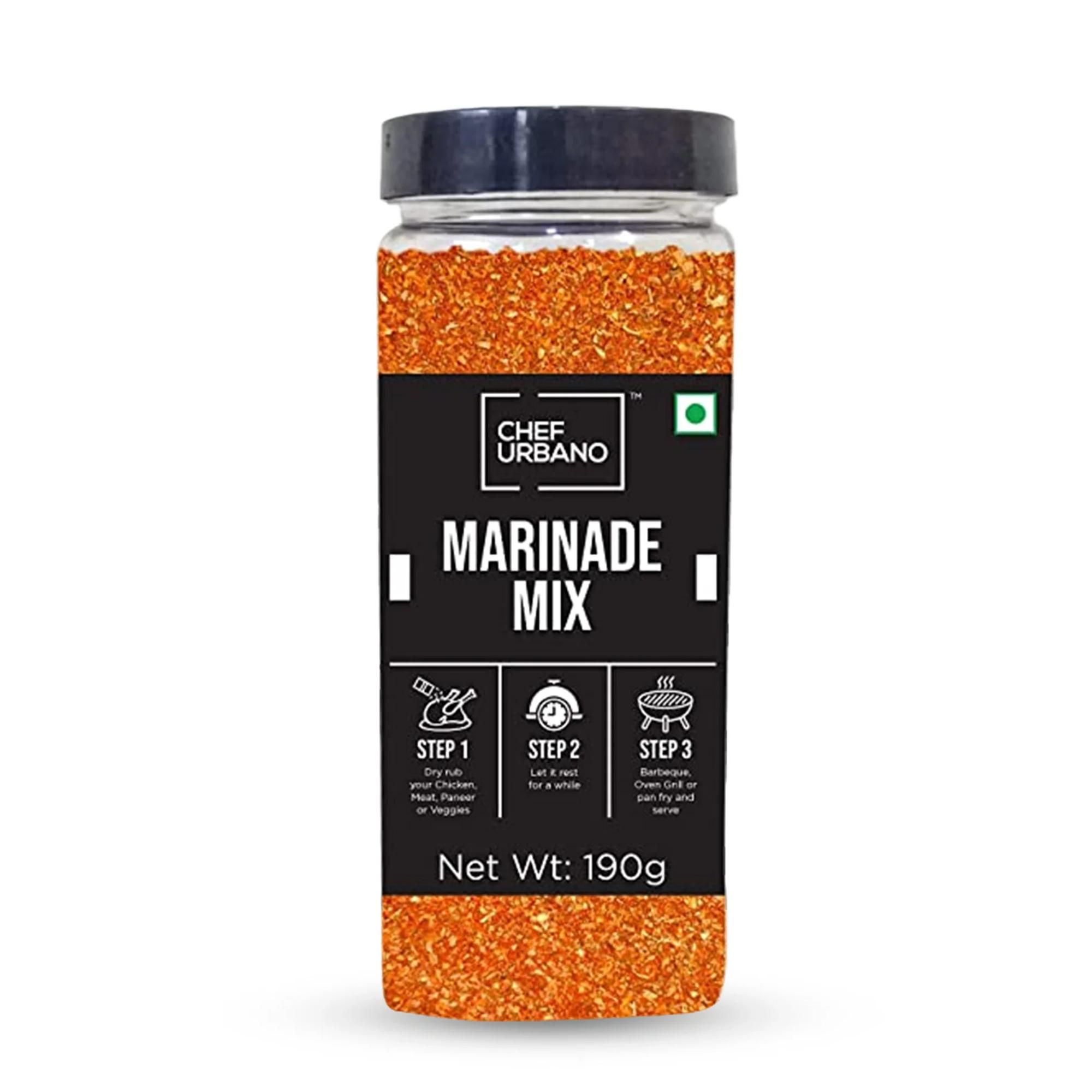 Chef Urbano Spice Mixes Marinade Mix Pet Jar 190 Gms (MRP: Rs. 235/-)
