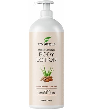 Fayseena Moisturising Body Lotion, AlmondOil & AloeVera For Silky Smooth Skin480ml (Pack Of 1)