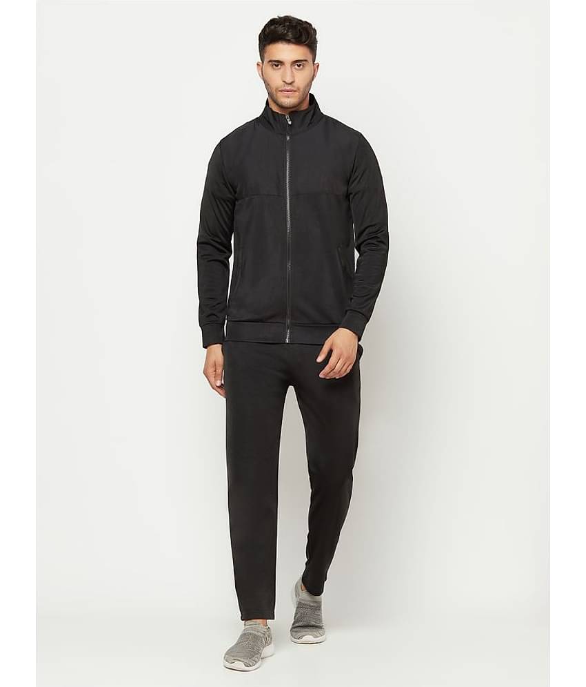 Glito - Black Polyester Regular Fit Solid Men's Sports Tracksuit ( Pack of 1 )